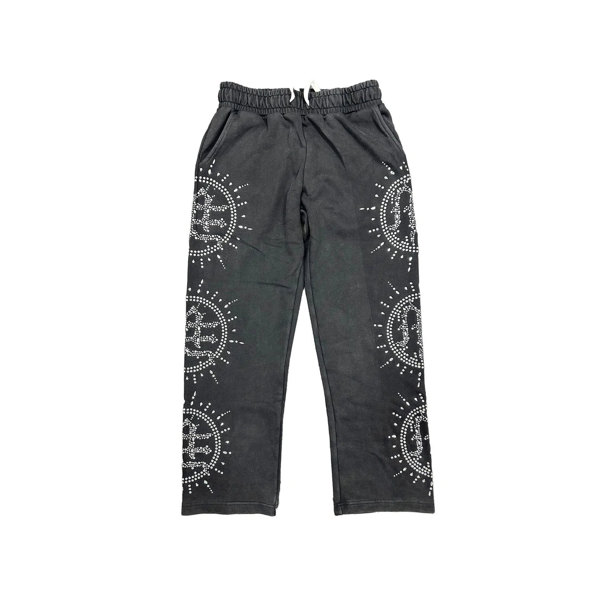 ‘Eclipse’ Grey Acid Wash Rhinestone Sweats