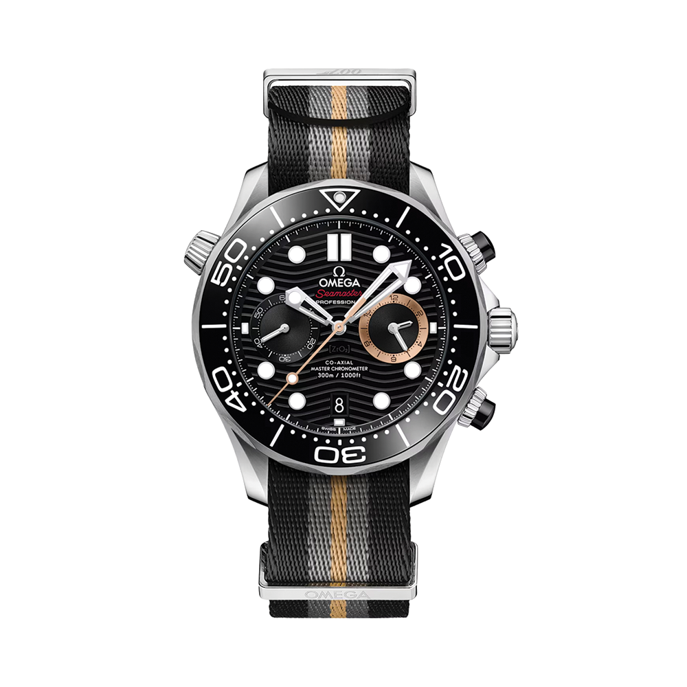 Seamaster Diver 300M Chronograph 007 First Light 44mm - Black on Fabric Strap