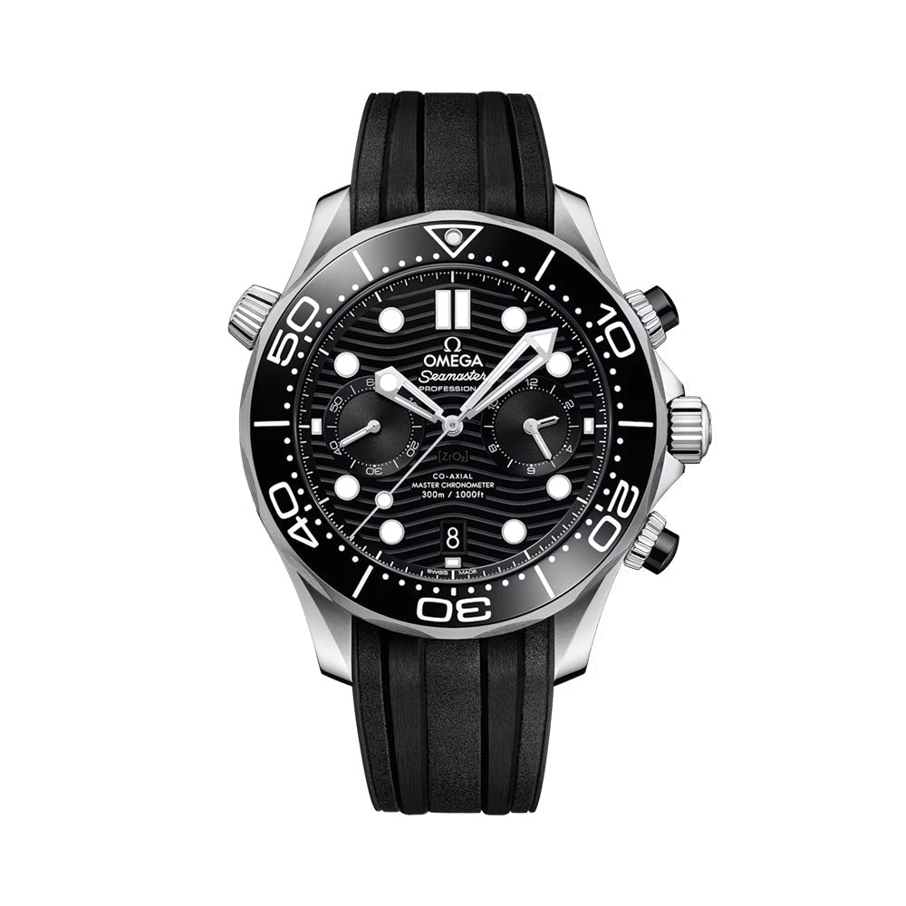 Seamaster Diver 300M Chronograph 44mm - Black on Rubber Strap