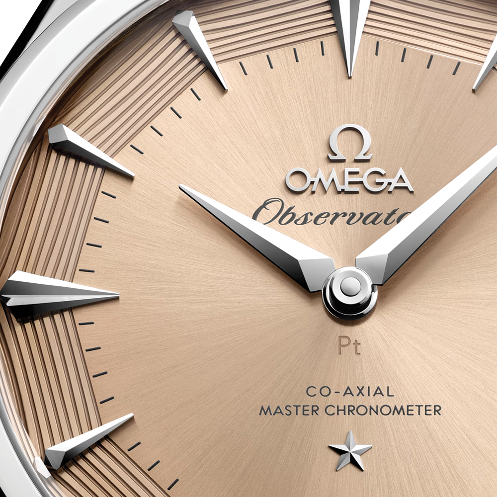 Constellation Observatory Platinum Gold 39.4mm - Yellow on Leather Strap