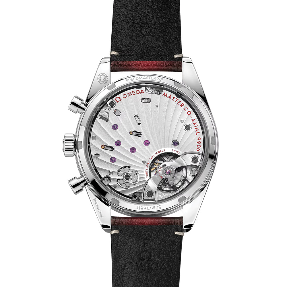 Speedmaster '57 40.5mm - Red on Leather Strap