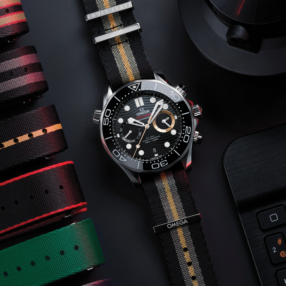 Seamaster Diver 300M Chronograph 007 First Light 44mm - Black on Fabric Strap