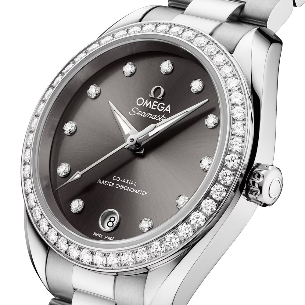Seamaster Aqua Terra 150M Diamonds 30mm - Grey on Bracelet
