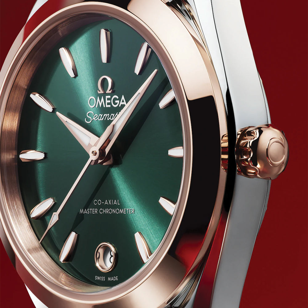 Seamaster Aqua Terra 150M Two-Tone Sedna™ Gold 30mm - Green on Bracelet