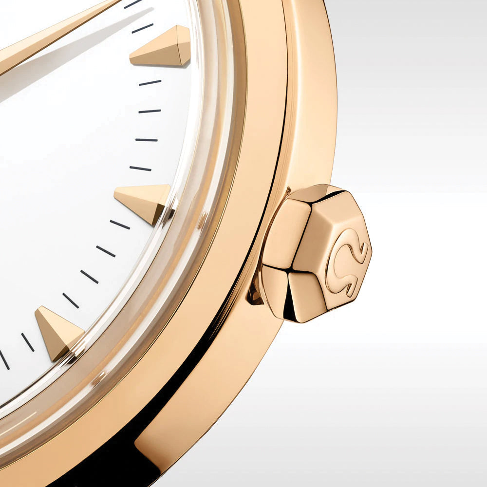 Seamaster Heritage Milano Cortina 2026 Moonshine‚ Gold 37mm - White on Leather Strap