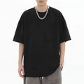 American retro embroidered suede short sleeved T-shirt for men's summer fashion brand hip-hop loose couple casual half sleeved T-shirt