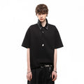 TREND ST American style fake two gray polo shirts short sleeved T-shirt men's summer cleanfit double-layer collar top