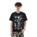 TREND ST War Short Sleeve Loose Short Width Boxy Edition Direct Spray Printed Summer Cool Breathable Micro Transparent T-shirt