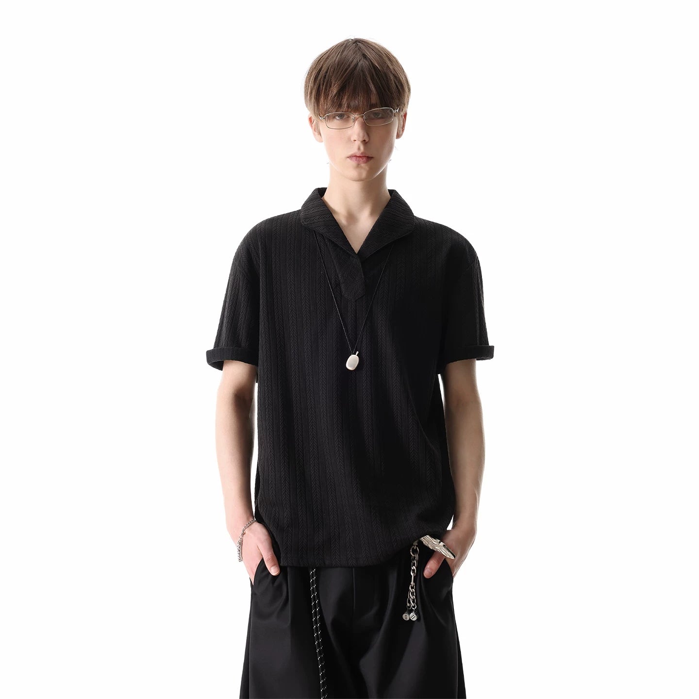 TREND ST old money style clean fit short sleeved T-shirt men's summer polo shirt new noble texture knitted top