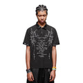 TREND ST American Street Thorn Gothic Printed Polo Shirt Men's Short sleeved T-shirt Vintage Light Asian Top