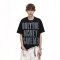 Trendy block American high street design with hot diamond letter print short sleeved T-shirt for men in summer, loose cotton half sleeved tee