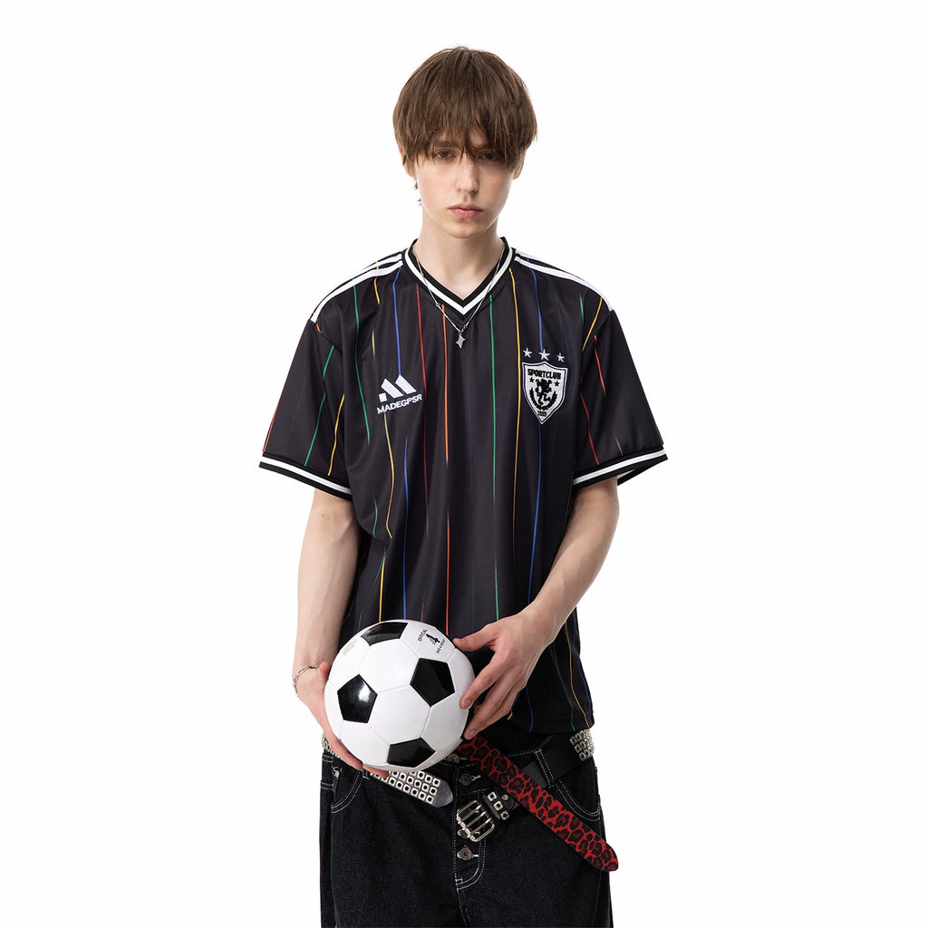 TREND ST2026 FIFA World Cup No. 10 jersey, V-neck striped jersey, men's and women's summer sports short sleeved T-shirt