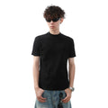 Wang Jiaer's trendy street style slim fit half high neck T-shirt with front shoulder, men's cleanfit, heavyweight solid color short sleeved boxy