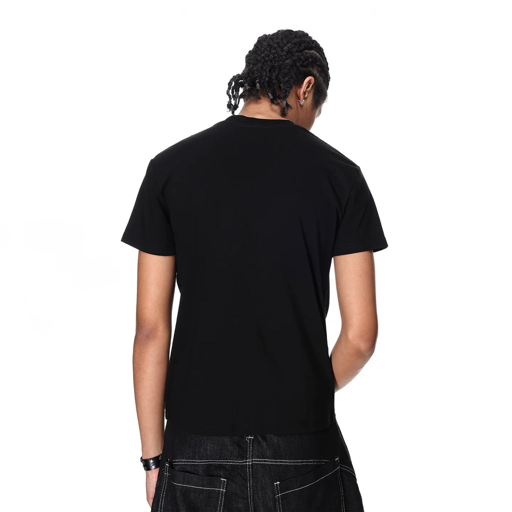 Visual style shoulder boxy style light Asian style short sleeved T-shirt for couples in summer printed short half sleeved T-shirt
