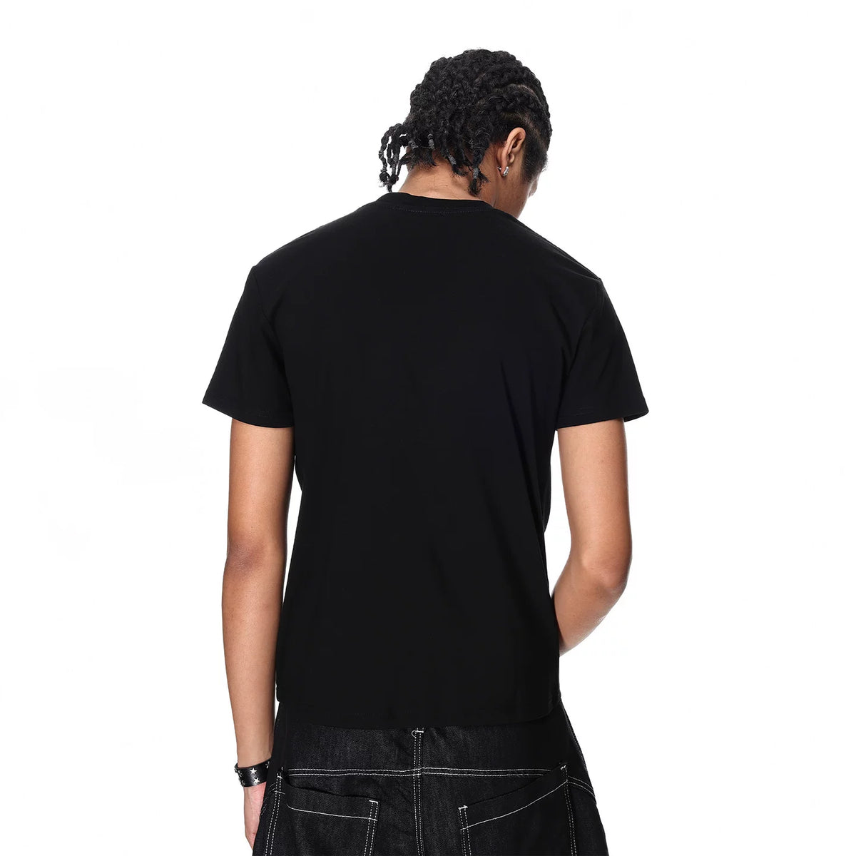 Visual style shoulder boxy style light Asian style short sleeved T-shirt for couples in summer printed short half sleeved T-shirt