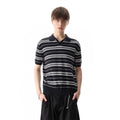 [Old Money Style Knitted] TREND ST Striped Polo Collar Short Sleeve Men's Trendy American Retro Summer Collar Top