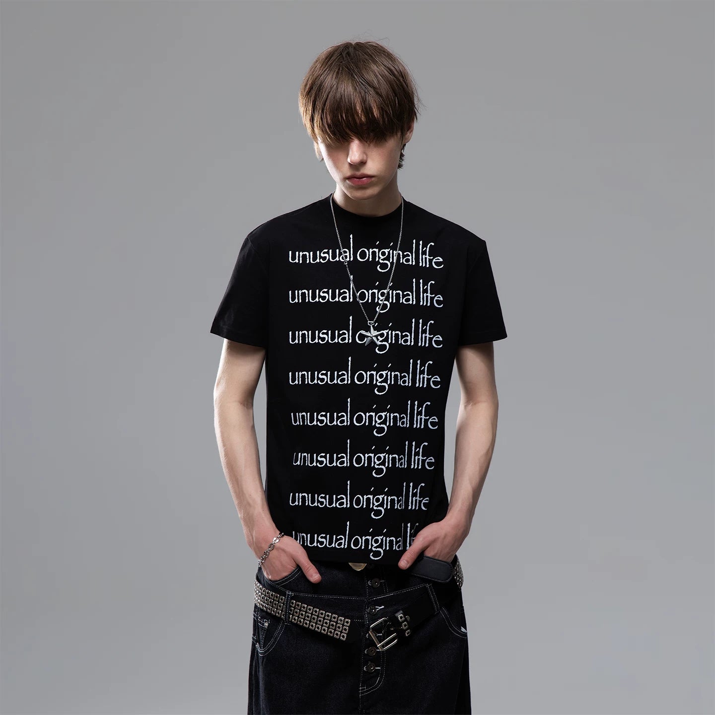 TREND ST American Retro Slogan Printed Sorona Cool T-shirt Men's Summer Boxy Short Shoulder Short Sleeve