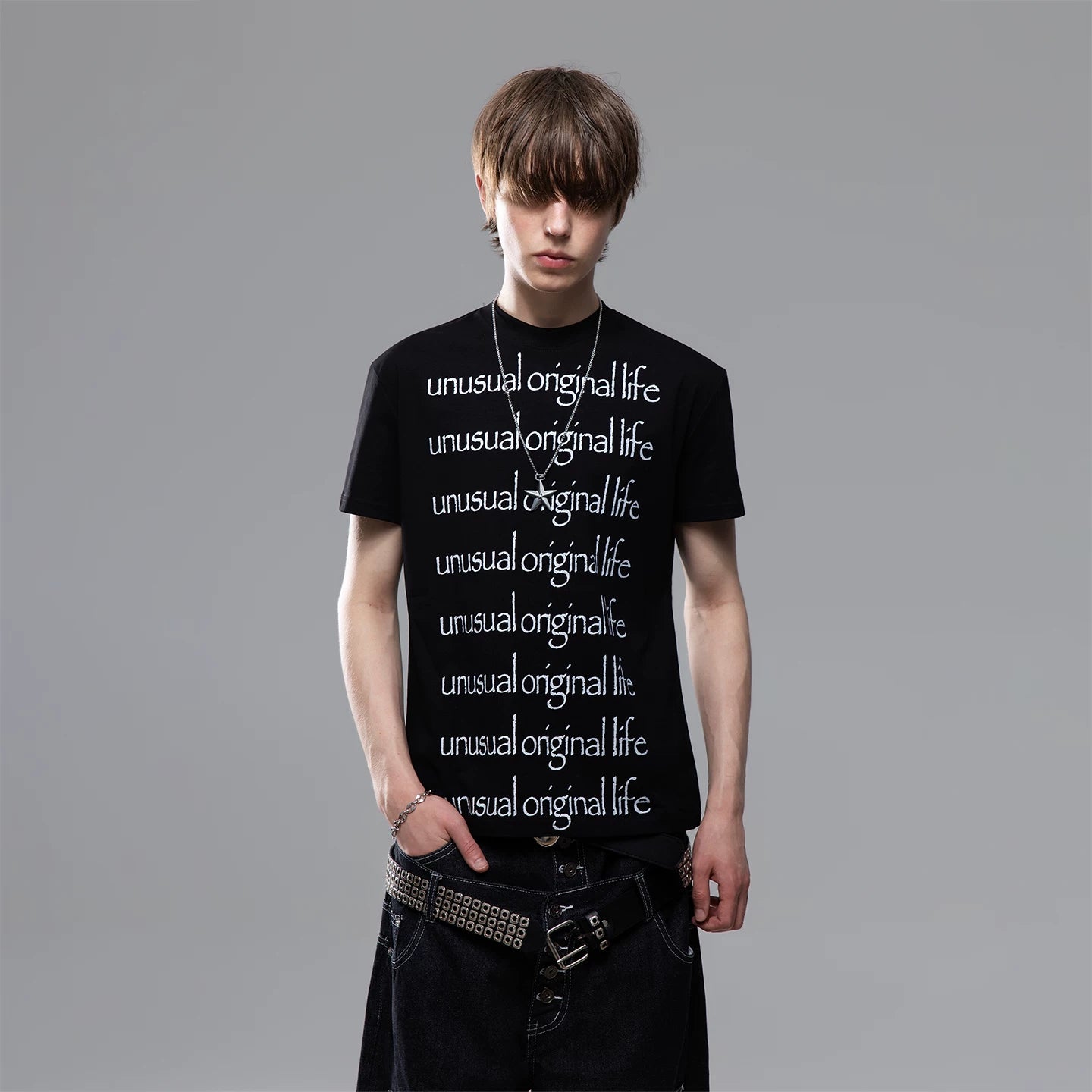 TREND ST American Retro Slogan Printed Sorona Cool T-shirt Men's Summer Boxy Short Shoulder Short Sleeve