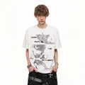 Trendy Street Summer New Product Dark High Street Portrait Printed Short Sleeve T-shirt Men's Trendy Brand Trendy Hip Hop Half Sleeve T-shirt