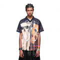 TREND ST trendy American V-neck sports jerseys for men and women, summer dog print short sleeved t-shirts, loose baseball jerseys