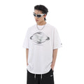 American high street abstract printed pure cotton short sleeved t-shirt men's summer trendy brand trendy loose couple half sleeved top