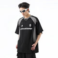 Summer fashion brand contrast color sports jersey design fitness short-sleeved t-shirt for men and women couples loose breathable half-sleeved TEE