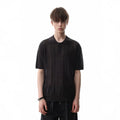 TREND ST Linen Old Money Style Hollow Jacquard Short Sleeve Polo Shirt for Men, Summer Short Width Breathable Knitted T-shirt