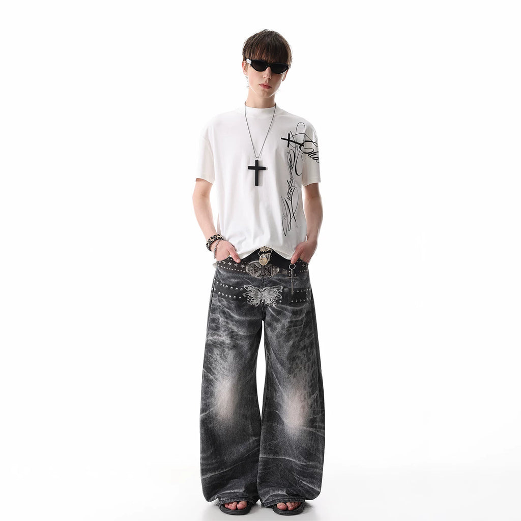 TREND ST Street Cross Shoulder Half High Neck Short Sleeve T-shirt for Men Summer Boxy Version, Slim Fit and Elastic TEE