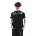Summer niche letter printed high round neck casual short sleeved shirt for men and women, American style short cut, slim fit, elastic shoulder T-shirt trendy