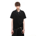 Cleanfit fake two polo collar short sleeved T-shirts for men in summer, stylish and high-end, loose couple half sleeved top