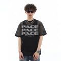 Trend st 25 year summer American fashion brand spider web hollow breathable semi transparent short sleeved T-shirt for couples
