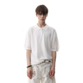 TRENDST Retro Money Style Texture Half Zipper Polo Shirt Men's Summer Commuter Loose Knitted Short Sleeve T-shirt