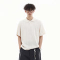 Young Master's Money Style Texture Knitted Short Sleeve Polo Shirt Men's Summer Trendy Brand Loose Leisure Breathable Collar T-shirt