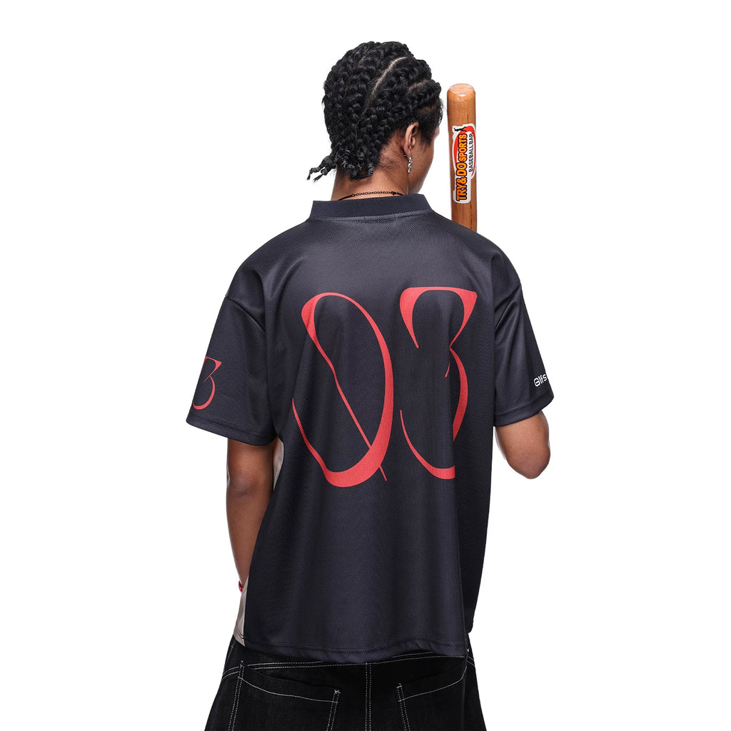 TREND ST trendy American V-neck sports jerseys for men and women, summer dog print short sleeved t-shirts, loose baseball jerseys