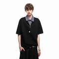 Trendy Street Cleanfit Half Zipper Short Sleeve Polo Shirt Men's Summer American Luxury Shirt Collar T-shirt Trendy