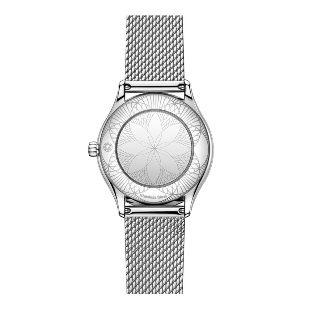 De Ville Mini Trésor Diamonds Quartz 26mm - White on Bracelet
