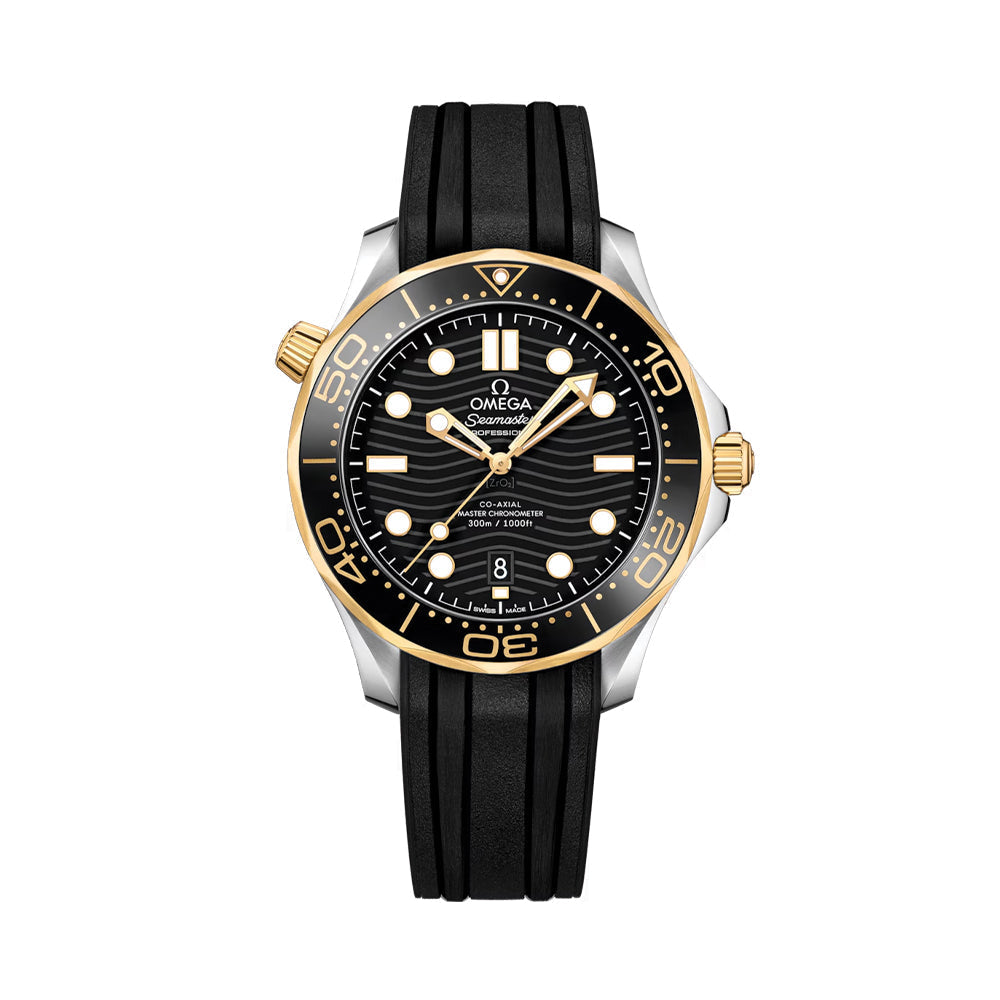 Seamaster Diver 300M Steel and Yellow Gold 42mm - Black on Rubber Strap