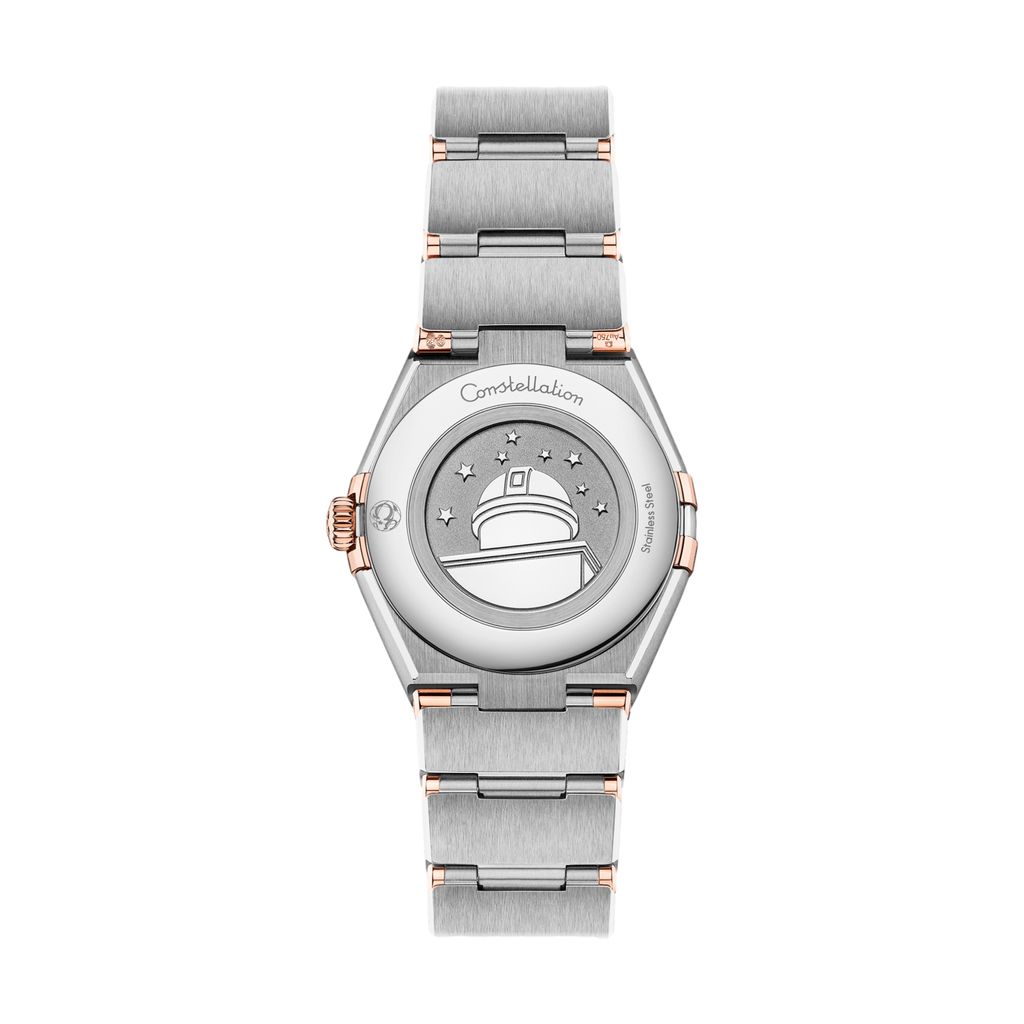 Constellation Quartz Steel and Sedna™ Gold 28mm - White, Mother-of-Pearl on Bracelet