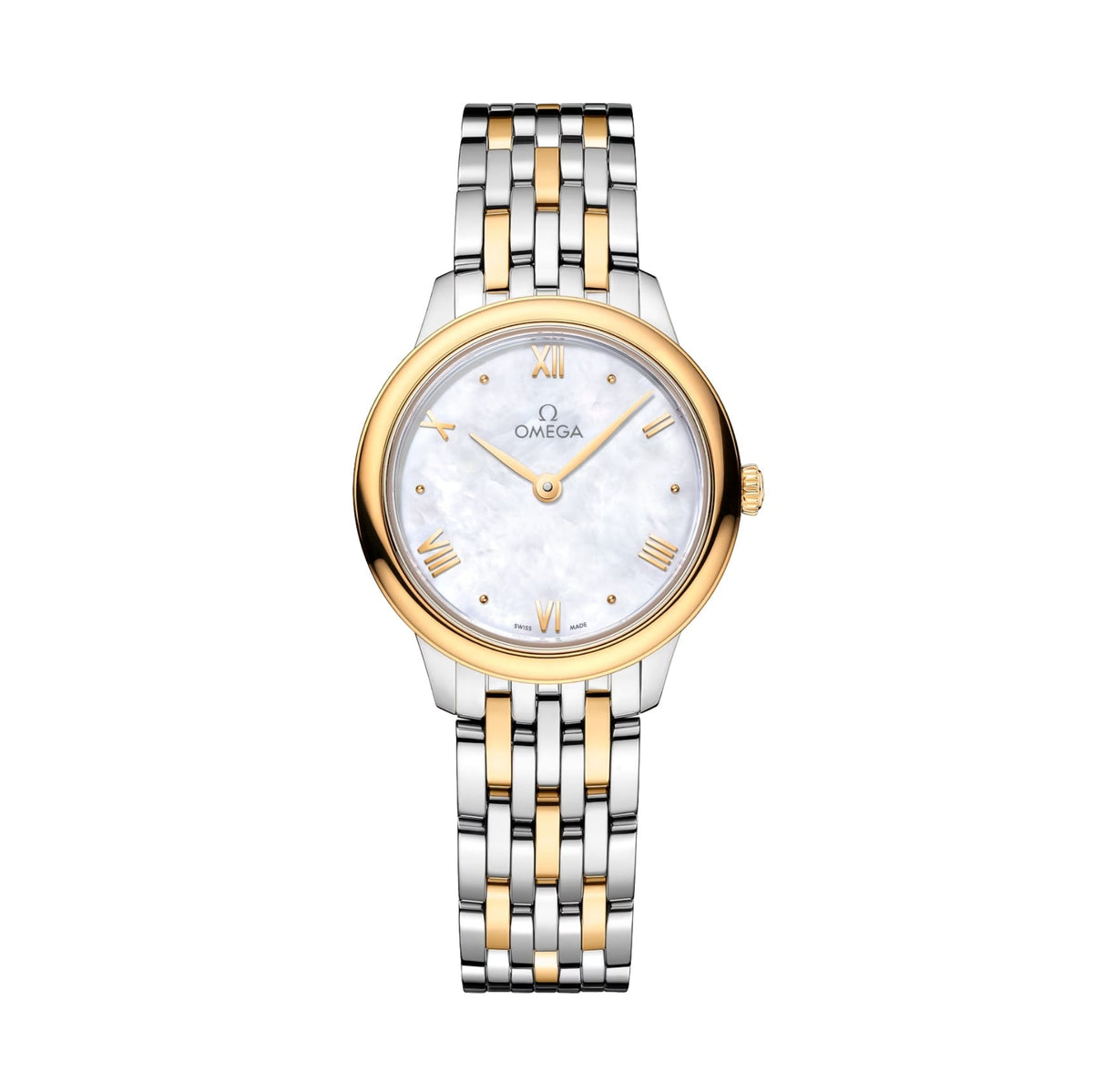 De Ville Prestige Two-Tone 27.5mm - White, Mother-of-Pearl on Bracelet
