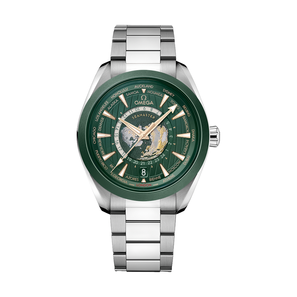 Seamaster Aqua Terra 150M GMT Worldtimer 43mm - Green on Bracelet