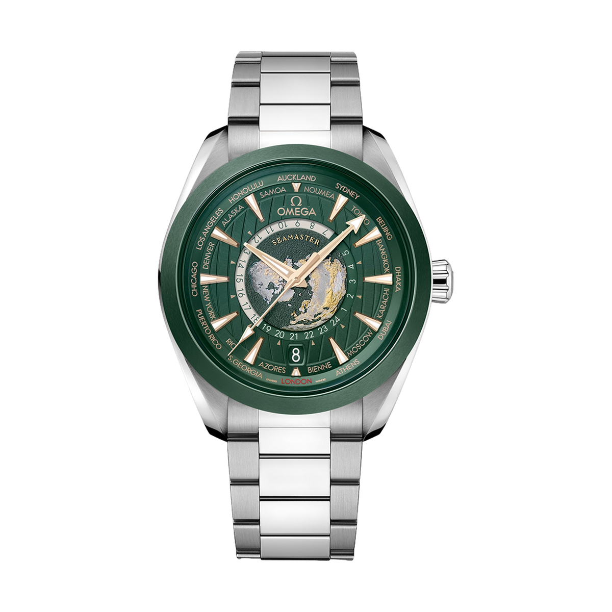 Seamaster Aqua Terra 150M GMT Worldtimer 43mm - Green on Bracelet