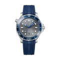 Seamaster Diver 300M 42mm - Grey Dial w/ Blue Bezel on Rubber Strap
