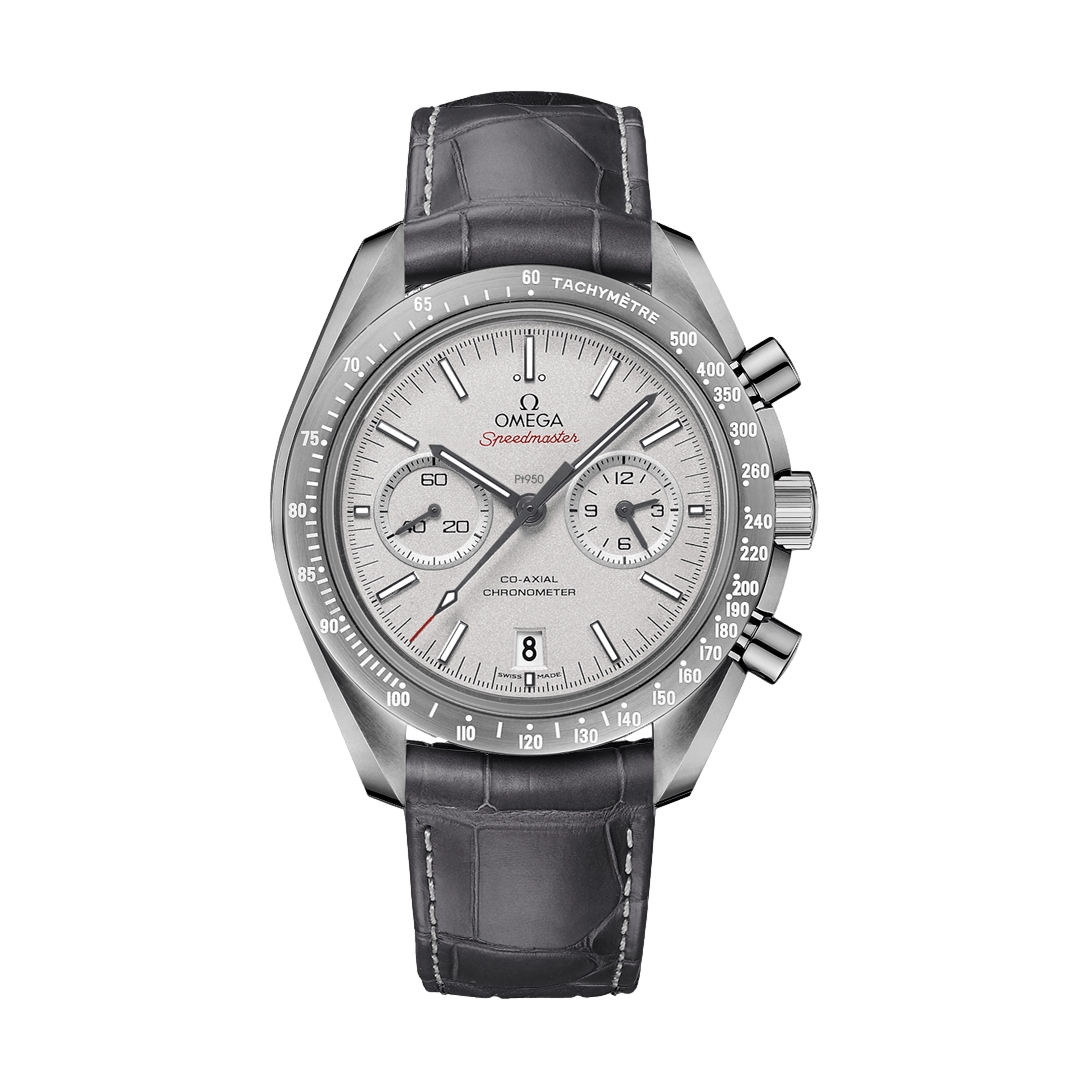 Speedmaster Dark Side Of The Moon Chronograph 44.25mm - Grey on Leather Strap