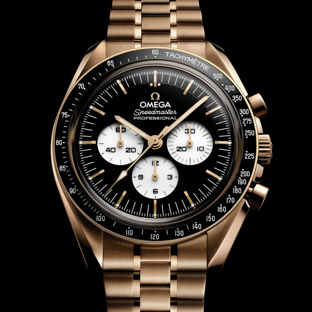 Speedmaster Moonwatch Professional 18K Moonshine™ Gold "Reverse Panda" 42mm - Black on Bracelet