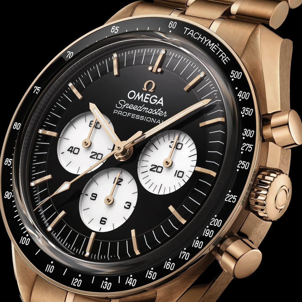 Speedmaster Moonwatch Professional 18K Moonshine™ Gold "Reverse Panda" 42mm - Black on Bracelet